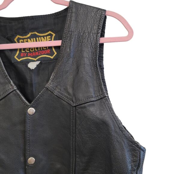 Authentic Vintage Black Leather Vest - Picture 6 of 13